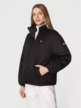 Пуховик стандартного кроя Tommy Jeans, черный