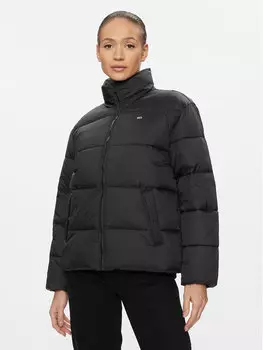 Пуховик стандартного кроя Tommy Jeans, черный