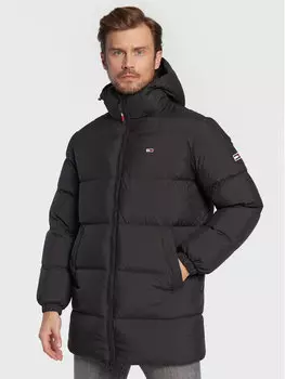 Пуховик стандартного кроя Tommy Jeans, черный