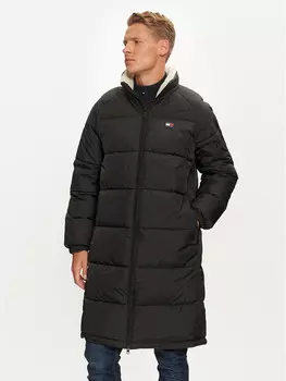 Пуховик стандартного кроя Tommy Jeans, черный
