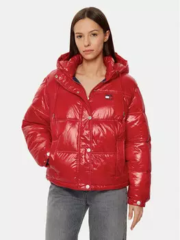 Пуховик стандартного кроя Tommy Jeans, красный