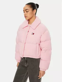 Пуховик стандартного кроя Tommy Jeans, розовый
