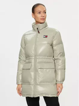 Пуховик стандартного кроя Tommy Jeans, серый