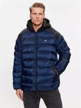 Пуховик стандартного кроя Tommy Jeans, синий