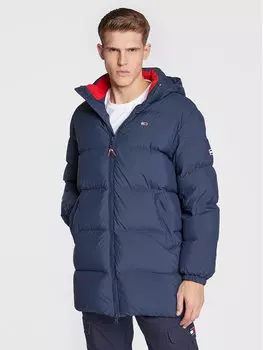 Пуховик стандартного кроя Tommy Jeans, синий