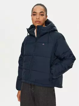 Пуховик стандартного кроя Tommy Jeans, синий