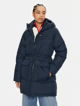 Пуховик стандартного кроя Tommy Jeans, синий