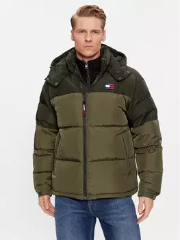 Пуховик стандартного кроя Tommy Jeans, зеленый