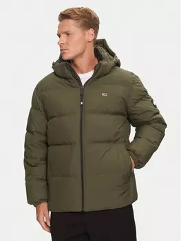 Пуховик стандартного кроя Tommy Jeans, зеленый