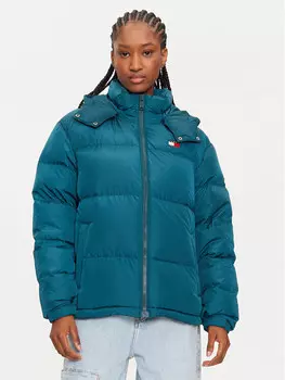 Пуховик стандартного кроя Tommy Jeans, зеленый