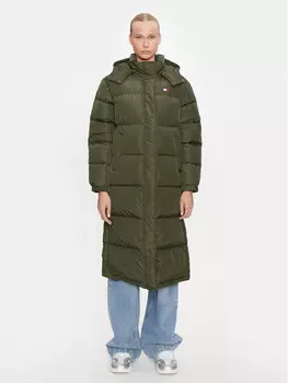 Пуховик стандартного кроя Tommy Jeans, зеленый