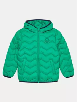 Пуховик стандартного кроя United Colors Of Benetton, зеленый