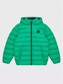 Пуховик стандартного кроя United Colors Of Benetton, зеленый