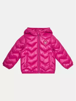 Пуховик стандартного кроя United Colors Of Benetton, розовый