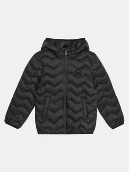 Пуховик стандартного кроя United Colors Of Benetton, черный