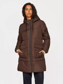 Пуховик стандартного кроя Vila, коричневый