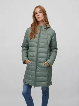 Пуховик стандартного кроя Vila, зеленый