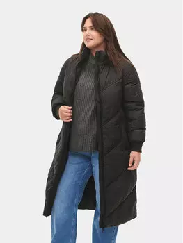 Пуховик стандартного кроя Zizzi, черный