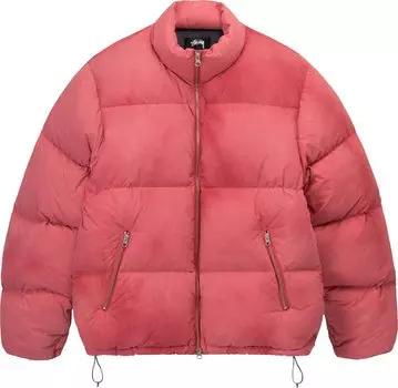 Пуховик Stussy Recycled Nylon Down Puffer 'Faded Red', красный