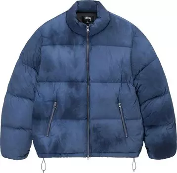 Пуховик Stussy Recycled Nylon Down Puffer 'Washed Navy', синий