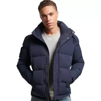 Пуховик Superdry Everest Hooded, синий