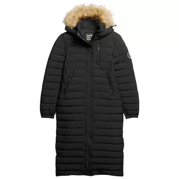 Пуховик Superdry Fuji Longline, черный