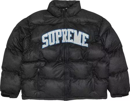 Пуховик Supreme Mesh Jersey Puffer Jacket 'Black', черный