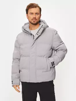 Пуховик свободного кроя 4F, серый