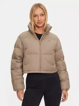 Пуховик свободного кроя Calvin Klein Jeans, бежевый