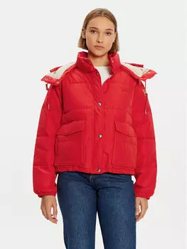 Пуховик свободного кроя Lee, красный