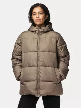 Пуховик свободного кроя Pieces, бежевый