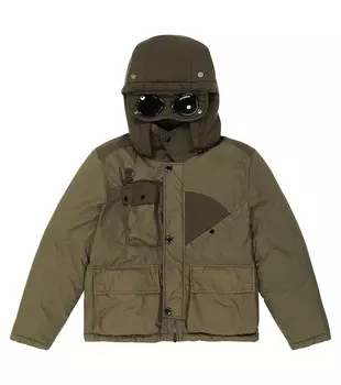 Пуховик taylon l с защитными очками и комбинированными очками C.P. Company Kids, зеленый