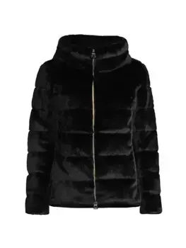 Пуховик Тедди из искусственного меха Herno, черный