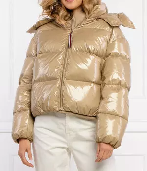 Пуховик Tommy Hilfiger Glossy Down, бежевый