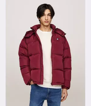 Пуховик Tommy Jeans Alaska Loose Fit, бургундия