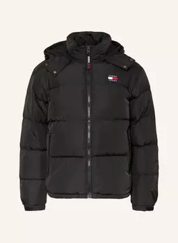 Пуховик TOMMY JEANS ALASKA mit abnehmbarer Kapuze, черный