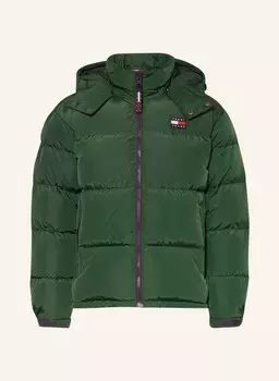 Пуховик TOMMY JEANS ALASKA mit abnehmbarer Kapuze, зеленый