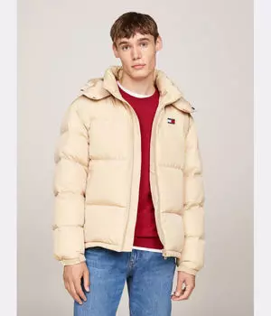 Пуховик Tommy Jeans Alaska свободной посадки, бежевый