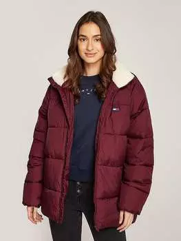 Пуховик TOMMY JEANS, бордовый