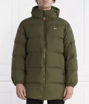 Пуховик Tommy Jeans Essential Regular Fit, зеленый