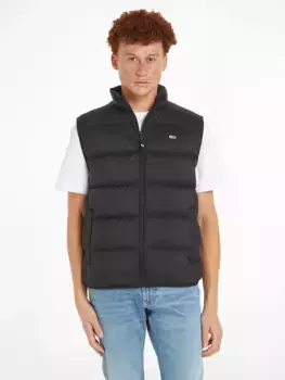 Пуховик Tommy Jeans "TJM LIGHT DOWN VEST", с воротником стойкой, черный