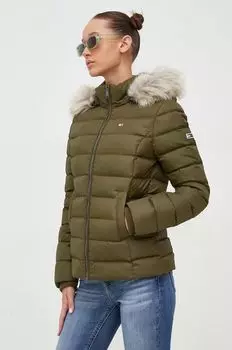 Пуховик Tommy Jeans, зеленый