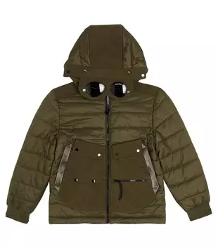 Пуховик u16 cp shell-r C.P. Company Kids, зеленый