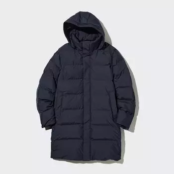 Пуховик UNIQLO бесшовный, темно-синий