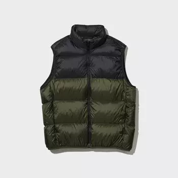 Пуховик UNIQLO на подкладке, оливковый