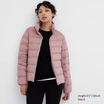 Пуховик UNIQLO с антистатической подкладкой, розовый