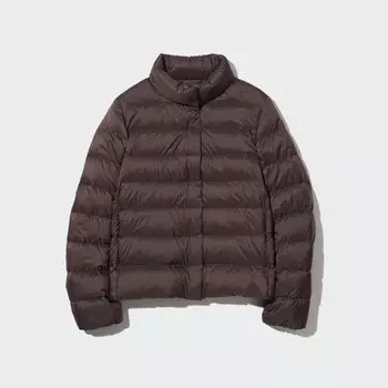Пуховик UNIQLO с антистатической подкладкой, темно-коричневый