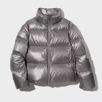 Пуховик Uniqlo Ultra light Down Shiny, серый