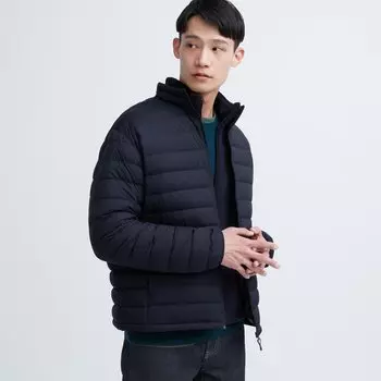 Пуховик UNIQLO влагооталкивающий, темно-синий