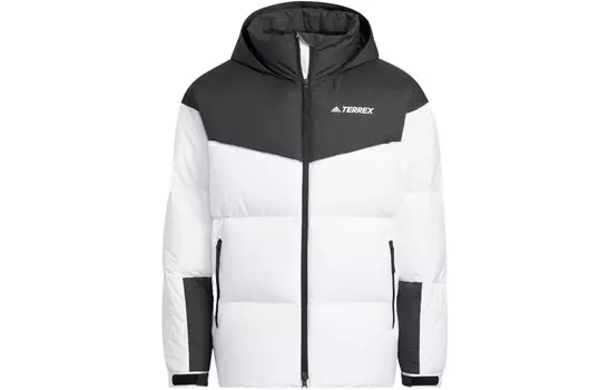Пуховик унисекс Adidas, белый/черный
